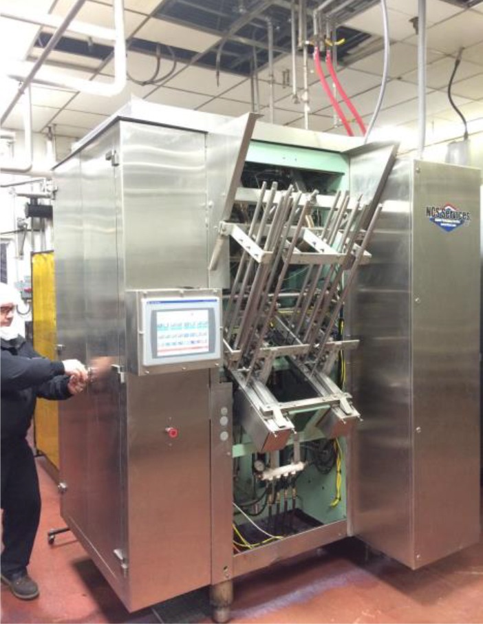 Industrial machine in a food processing facility